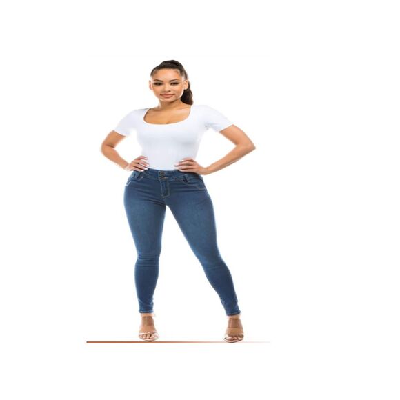 JEANS STRETCH DENIM PUSH UP  SIZE 13 WAIST 30 IN HX777 SZ13, SKINNY 2 BUTTONS - Picture 5 of 9